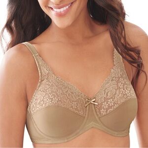 Lilyette by Bali Full-Coverage Minimizer Underwire Bra LY0428 Size 36G NWT Beige